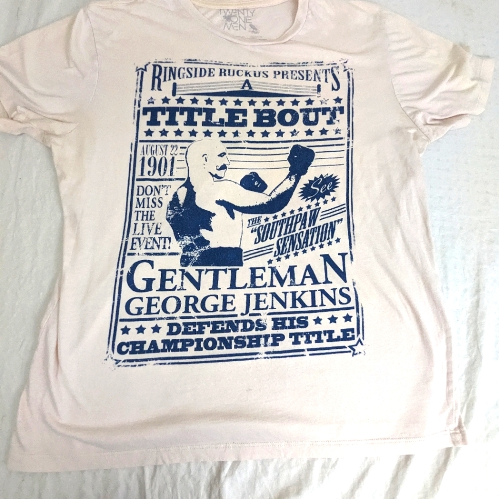 Twenty One Men Gentlemen George Jenkins Off White Tee Medium